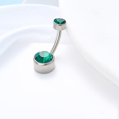 Prsteni za piercing na trbuhu G23 Titanium Astm F136 14g Nakit za tijelo Prsten za pupak s unutarnjim navojem Naušnice od cirkonija Cirkon