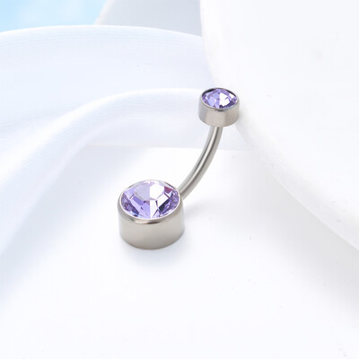 Prsteni za piercing na trbuhu G23 Titanium Astm F136 14g Nakit za tijelo Prsten za pupak s unutarnjim navojem Naušnice od cirkonija Cirkon