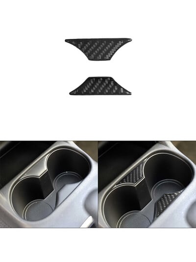 Pentru Mitsubishi Outlander fără navigație 2014-2016 Accesorii interioare auto din fibră de carbon Suport central pentru pahare Autocolante interioare