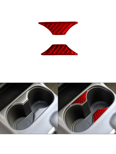 Pentru Mitsubishi Outlander fără navigație 2014-2016 Accesorii interioare auto din fibră de carbon Suport central pentru pahare Autocolante interioare