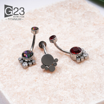 Τιτάνιο Προσθήκη Opal G23 Κοσμήματα CZ Belly Piercing Body Jewelry Nombril Ombligo ASTM F136 Πολύχρωμος πολύτιμος λίθος Γυναικείο δώρο