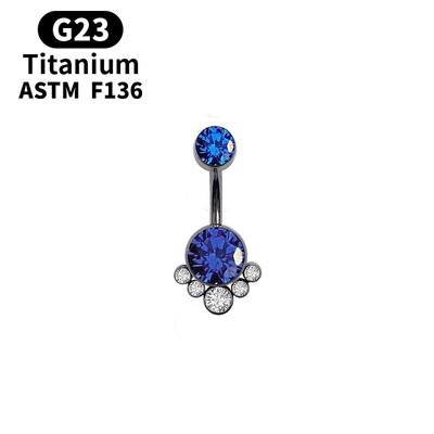 Τιτάνιο Προσθήκη Opal G23 Κοσμήματα CZ Belly Piercing Body Jewelry Nombril Ombligo ASTM F136 Πολύχρωμος πολύτιμος λίθος Γυναικείο δώρο
