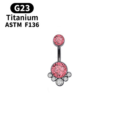 Τιτάνιο Προσθήκη Opal G23 Κοσμήματα CZ Belly Piercing Body Jewelry Nombril Ombligo ASTM F136 Πολύχρωμος πολύτιμος λίθος Γυναικείο δώρο