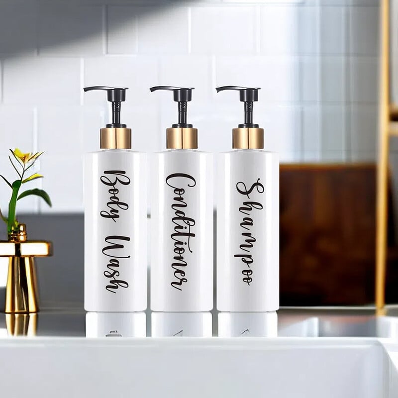 Vonios buteliuko šampūno ir kondicionieriaus dozatoriaus buteliukas Daugkartinio užpildymo rankų muilo losjono indelis, išpilstomas į butelius namų dekoravimui