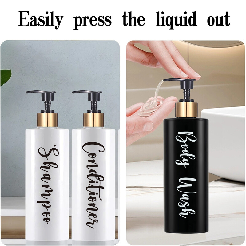 Vonios buteliuko šampūno ir kondicionieriaus dozatoriaus buteliukas Daugkartinio užpildymo rankų muilo losjono indelis, išpilstomas į butelius namų dekoravimui