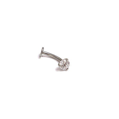 1 τεμ. F136 Titanium 14G Triple Claw 5A Zirconia Belly Button Nail Two αφαιρούμενα χείλη Νύχι φρυδιών Κόσμημα για διάτρηση σώματος