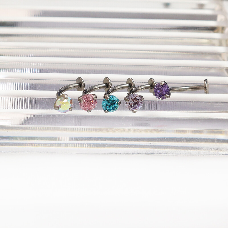 1 τεμ. F136 Titanium 14G Triple Claw 5A Zirconia Belly Button Nail Two αφαιρούμενα χείλη Νύχι φρυδιών Κόσμημα για διάτρηση σώματος