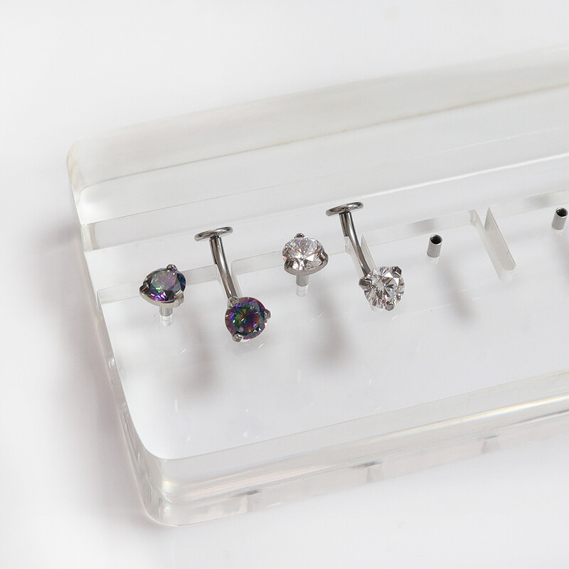 1 τεμ. F136 Titanium 14G Triple Claw 5A Zirconia Belly Button Nail Two αφαιρούμενα χείλη Νύχι φρυδιών Κόσμημα για διάτρηση σώματος