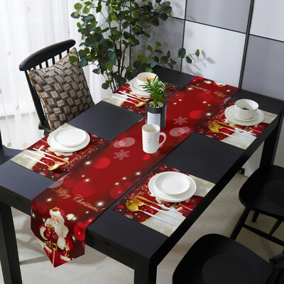 Χριστουγεννιάτικο Χιονάνθρωπος Άγιος Βασίλης Τραπεζομάντηλο Τραπεζομάντιλο Διακόσμησης σπιτιού Αξεσουάρ τραπεζιού