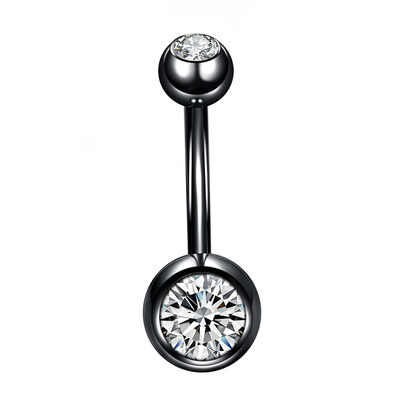 1 buc. Piercing din titan pentru buric, un singur cristal, cu strasuri, inele pentru buric Piercing pentru buric Ombligo 5/8 mm, bilă, cercel pentru buric 14G