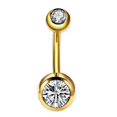 1 buc. Piercing din titan pentru buric, un singur cristal, cu strasuri, inele pentru buric Piercing pentru buric Ombligo 5/8 mm, bilă, cercel pentru buric 14G