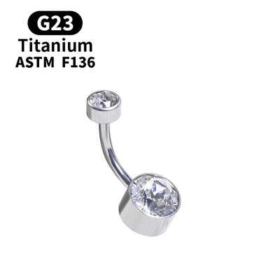 G23 Titanium Button Rings Body Piercing Jewellery Premium Stone Belly Fashion Devel Piercing κοσμήματα για γυναίκες Χονδρική
