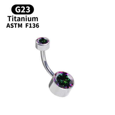 G23 Titanium Button Rings Body Piercing Jewellery Premium Stone Belly Fashion Devel Piercing κοσμήματα για γυναίκες Χονδρική