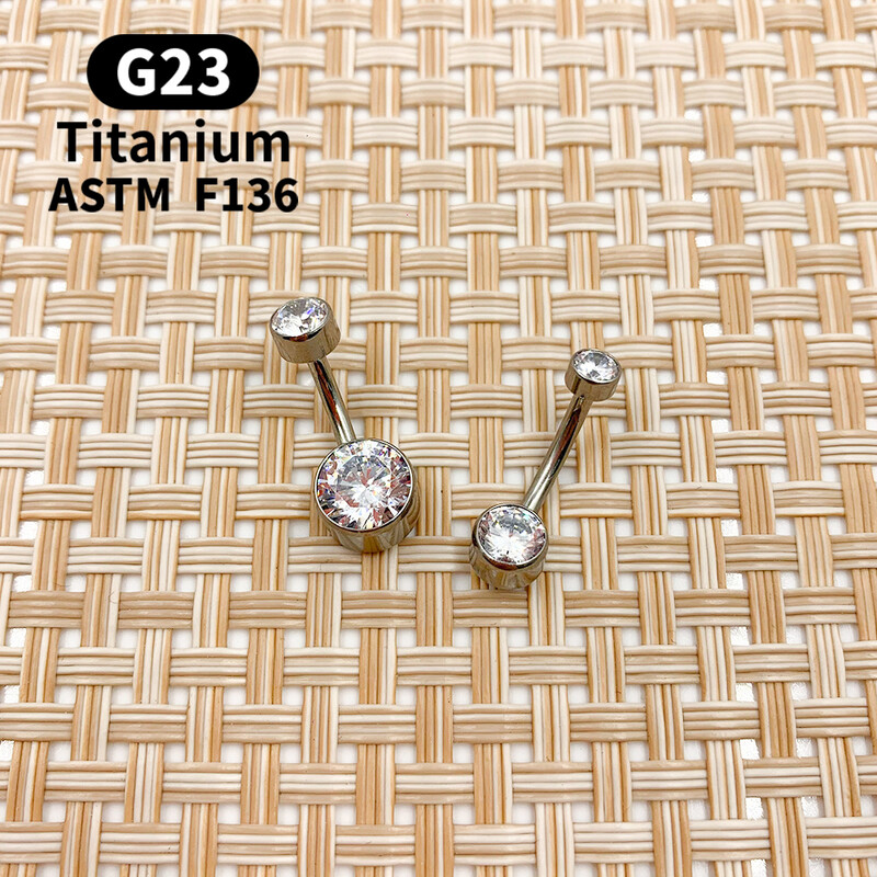 G23 Titanium Button Rings Body Piercing Jewellery Premium Stone Belly Fashion Devel Piercing κοσμήματα για γυναίκες Χονδρική