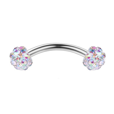 WKOUD 1-6PCS 16G 3/8" (10MM) nerūdijančio plieno CZ/brangakmeniai/rutuliniai lenkti štangos antakiai Tragus lūpų pilvo žiedas auskarų vėrimas papuošalai spalvingi