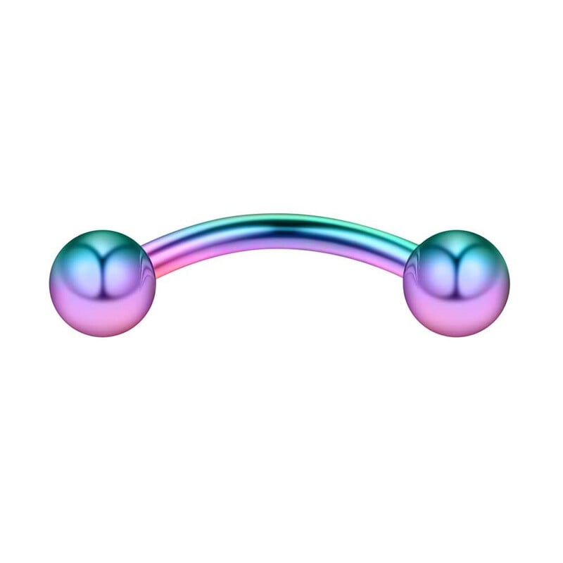 WKOUD 1-6PCS 16G 3/8" (10MM) nerūdijančio plieno CZ/brangakmeniai/rutuliniai lenkti štangos antakiai Tragus lūpų pilvo žiedas auskarų vėrimas papuošalai spalvingi