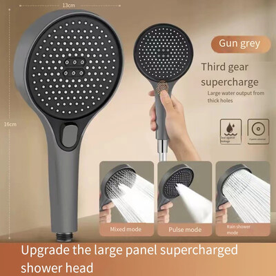Νέα υπερτροφοδοτούμενη κεφαλή ντους Μεγάλη κεφαλή ντους Μαύρη 3 τρόπων λειτουργίας Ακροφύσιο ψεκασμού εξοικονόμησης νερού Μασάζ Ντους βροχής Μπάνιο οικιακής χρήσης