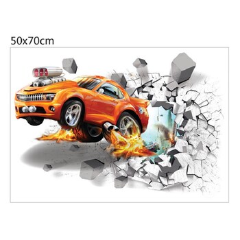 Creative 3D Hummers Super Off-road Vehicle Стикери за стена Счупен стенен плакат Wall Art Car Decal Kids Room Decor Boys Favors