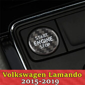 Ochranný kryt tlačidla štartovania motora z uhlíkových vlákien pre auto, vypínač, pre VW Volkswagen Lamando 2015-2019, príslušenstvo