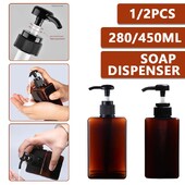 280/450ml Τετράγωνο δοχείο σαπουνιού άδειο μπουκάλι αντλίας επαναγεμιζόμενο σαμπουάν μπάνιου Υγρό λοσιόν αφρόλουτρο Δοχείο απολυμαντικού