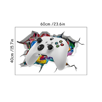 Cool 3D Gamer Broken Wall Art Vinyl Anime Poster Stickers for Kids Room Boy Bedroom Game Zone Home Decoration Cartoon Play Mural
