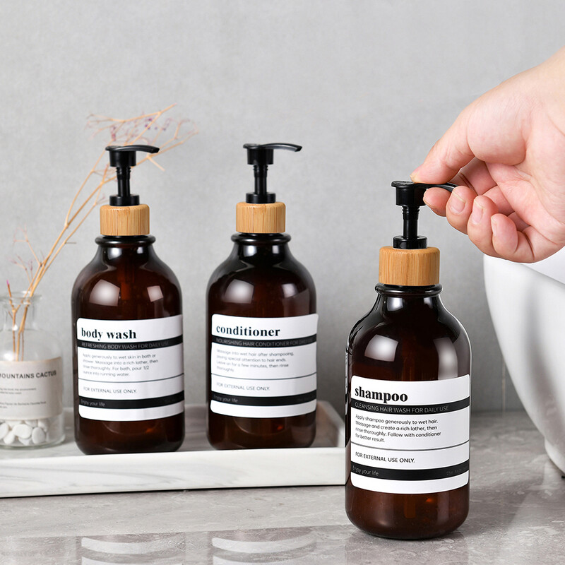 Šampūno ir kondicionieriaus dozatoriaus daugkartinio naudojimo dušo želė buteliukas Baltas pakartotinai užpildomas vaistinės dozatoriaus buteliukas vonios kambariui ir virtuvei