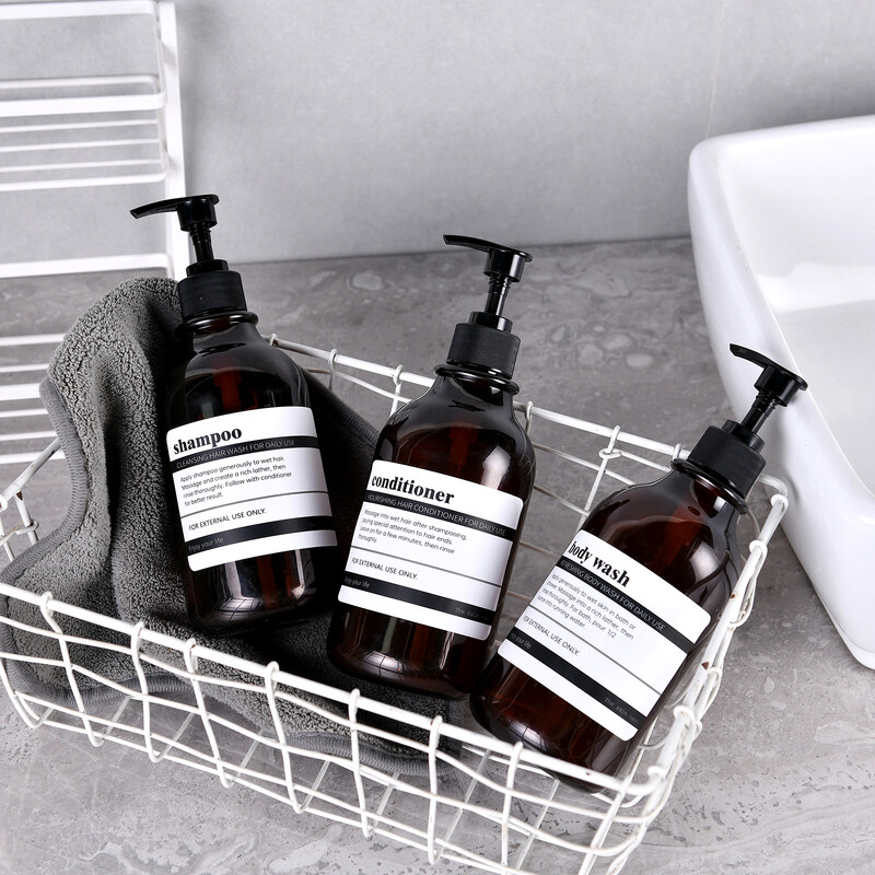 Šampūno ir kondicionieriaus dozatoriaus daugkartinio naudojimo dušo želė buteliukas Baltas pakartotinai užpildomas vaistinės dozatoriaus buteliukas vonios kambariui ir virtuvei