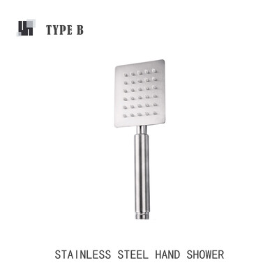 Duș de mână din oțel inoxidabil periat Set de duș de mână pentru baie cu suport și furtun Cap de duș de mână cu prindere pe perete