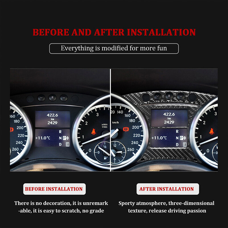 Για Mercedes Benz R-Class R Class 2009 2010 2011 2012 Αυτοκόλλητα ταχύμετρου από ανθρακονήματα Διακοσμητικά αξεσουάρ εσωτερικού αυτοκινήτου