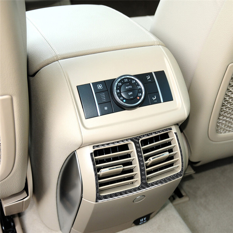 Mercedes Benz R-Class R Class 2009 2010 2011 2012 Carbon Fiber Hátsó Középső Szellőző Matricák Autóbelső Kiegészítők