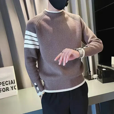 Meeste riided pulloverid ilma kapuutsita silmkoelised kampsunid meestele triibuline must disainer Luksuslik tänava enimmüüdud tooted 2024