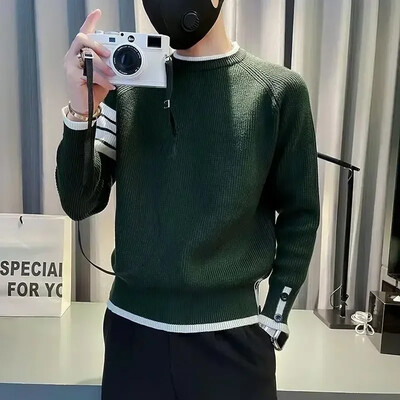 Meeste riided pulloverid ilma kapuutsita silmkoelised kampsunid meestele triibuline must disainer Luksuslik tänava enimmüüdud tooted 2024