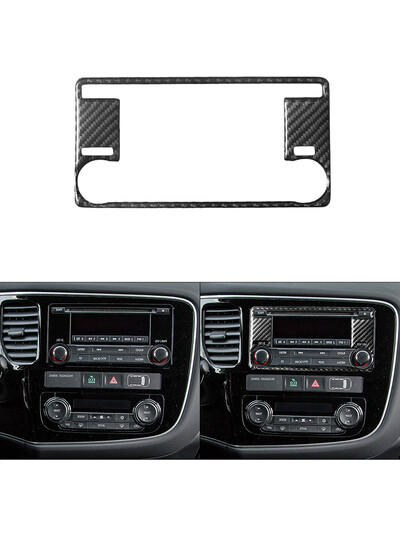 Skirta Mitsubishi Outlander 2014-2016 be navigacijos Anglies pluošto įprastiniai radijo skydelio lipdukai Automobilio interjero priedai