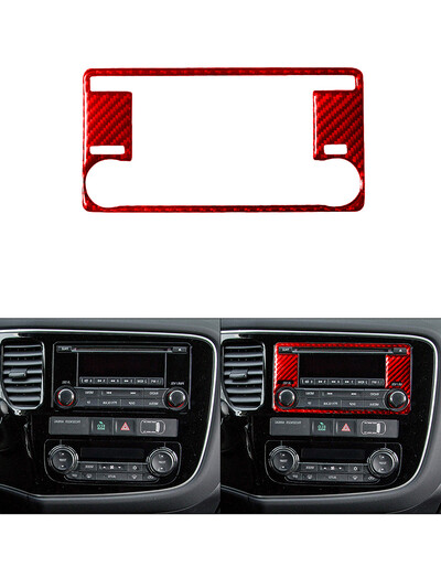 Skirta Mitsubishi Outlander 2014-2016 be navigacijos Anglies pluošto įprastiniai radijo skydelio lipdukai Automobilio interjero priedai