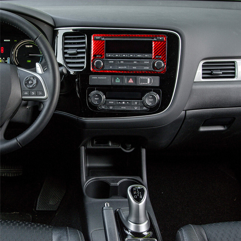 Skirta Mitsubishi Outlander 2014-2016 be navigacijos Anglies pluošto įprastiniai radijo skydelio lipdukai Automobilio interjero priedai