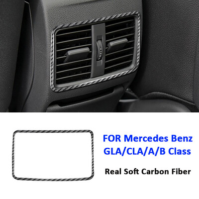 Anglies pluošto automobilio galinio oro kondicionieriaus išleidimo anga, apdailos rėmo vidaus apdailos lipdukas, skirtas Mercedes Benz GLA CLA AB klasei