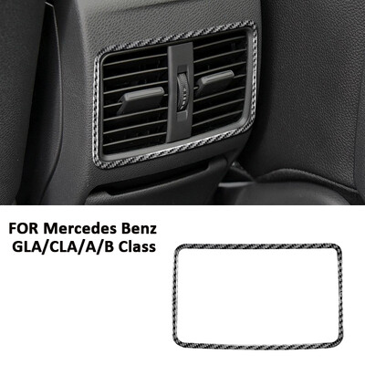 Anglies pluošto automobilio galinio oro kondicionieriaus išleidimo anga, apdailos rėmo vidaus apdailos lipdukas, skirtas Mercedes Benz GLA CLA AB klasei