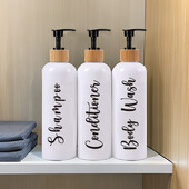 3 τμχ Σετ δοσομετρητή σαμπουάν Μπουκάλι λοσιόν μπάνιου με επαναγεμιζόμενο τζελ για ντους Μπουκάλι αποθήκευσης 500ml