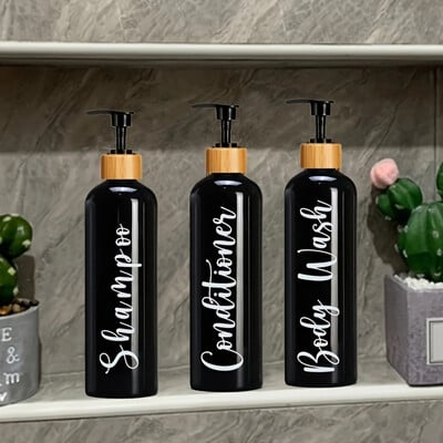 3 τμχ Σετ δοσομετρητή σαμπουάν Μπουκάλι λοσιόν μπάνιου με επαναγεμιζόμενο τζελ για ντους Μπουκάλι αποθήκευσης 500ml