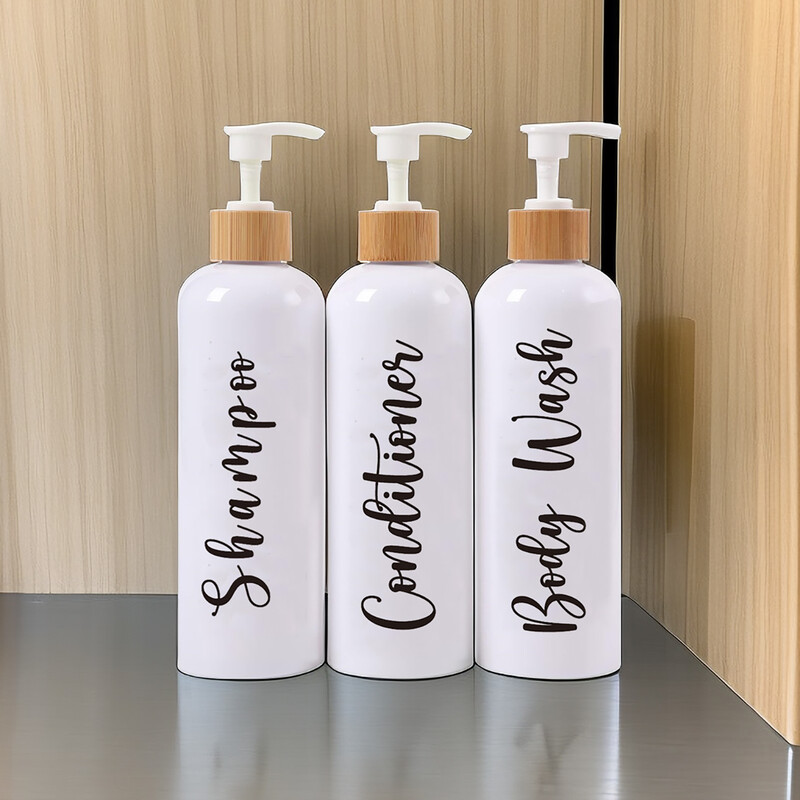 3 τμχ Σετ δοσομετρητή σαμπουάν Μπουκάλι λοσιόν μπάνιου με επαναγεμιζόμενο τζελ για ντους Μπουκάλι αποθήκευσης 500ml