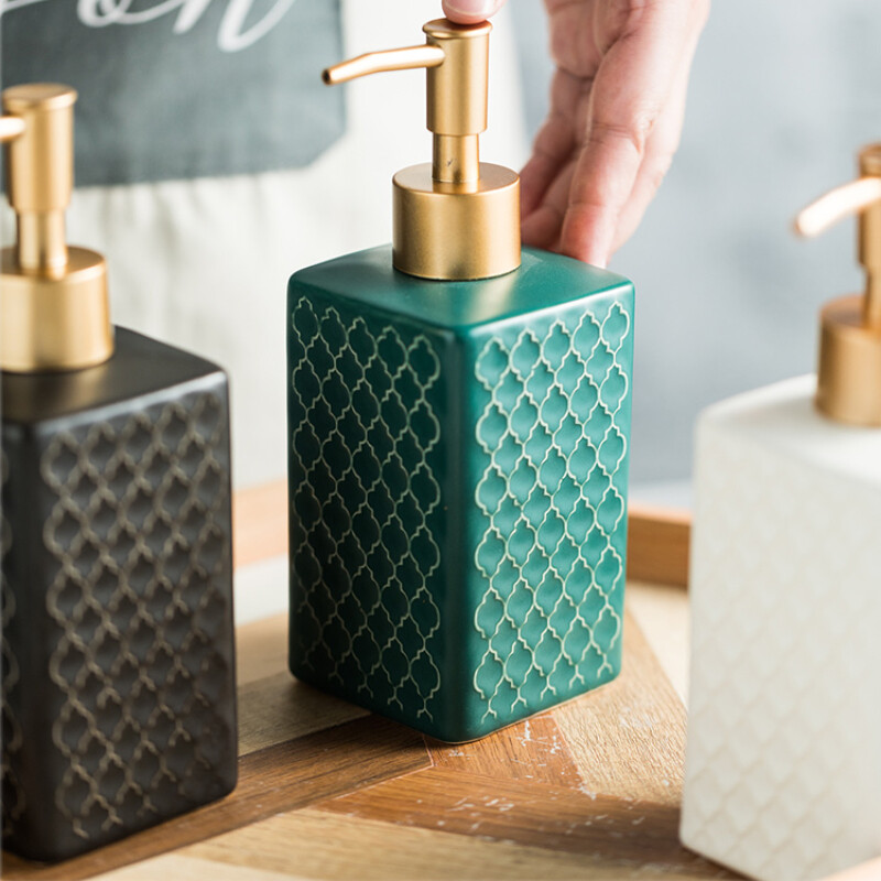 1 vnt Keraminis rankų dezinfekavimo buteliukas skysčio paskirstymo buteliukas Vonios kambario dekoravimo preso tipas Losjono buteliukas Vonios kriauklės dekoras