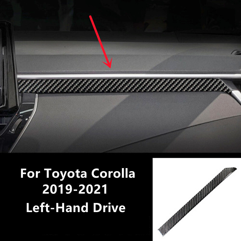 Samolepky z uhlíkových vlákien pre vnútorný kryt palubnej dosky spolujazdca pre Toyota Corolla 2019-2021, doplnky do interiéru auta