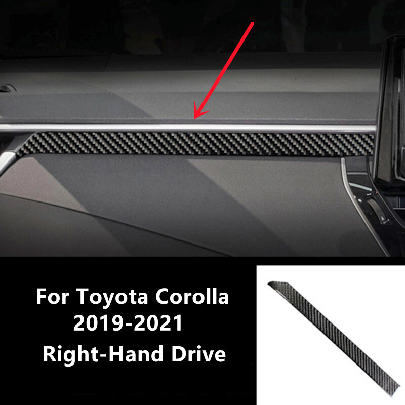Samolepky z uhlíkových vlákien pre vnútorný kryt palubnej dosky spolujazdca pre Toyota Corolla 2019-2021, doplnky do interiéru auta