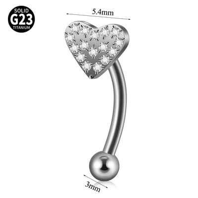 1ks G23 titánové náušnice do obočia zakrivené hviezda srdce zirkón Daith Helix veža tragus pupok piercing šperky