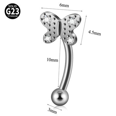 1ks G23 titánové náušnice do obočia zakrivené hviezda srdce zirkón Daith Helix veža tragus pupok piercing šperky