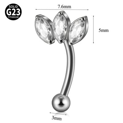 1ks G23 titánové náušnice do obočia zakrivené hviezda srdce zirkón Daith Helix veža tragus pupok piercing šperky