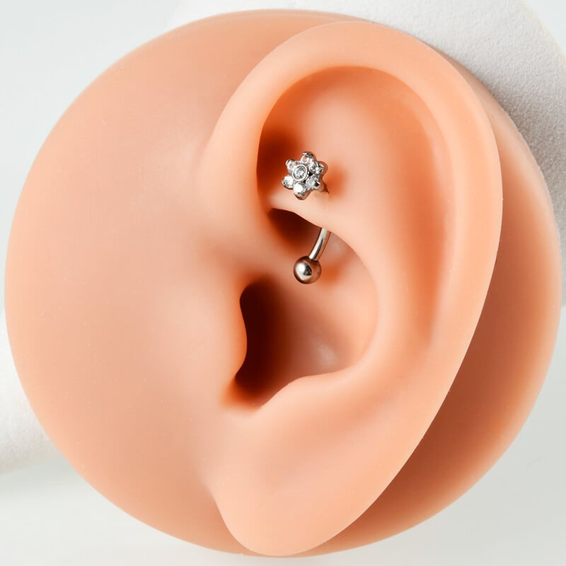 1ks G23 titánové náušnice do obočia zakrivené hviezda srdce zirkón Daith Helix veža tragus pupok piercing šperky