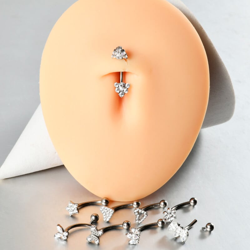 1ks G23 titánové náušnice do obočia zakrivené hviezda srdce zirkón Daith Helix veža tragus pupok piercing šperky