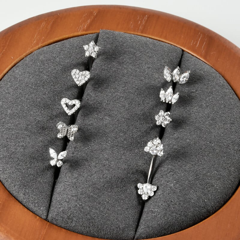 1ks G23 titánové náušnice do obočia zakrivené hviezda srdce zirkón Daith Helix veža tragus pupok piercing šperky