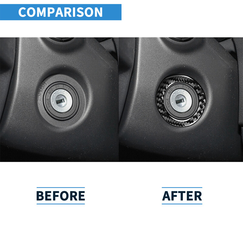 Για Carola 2014-2018 Αυτοκόλλητο με αυτοκόλλητο με αυτοκόλλητο από ανθρακονήματα εκκίνησης με δακτύλιο ανάφλεξης κινητήρα Εσωτερικό διακοσμητικό αξεσουάρ